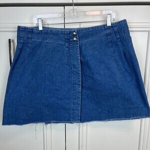 Vintage RUFFHEWN Denim Mini Skirt – Size 12